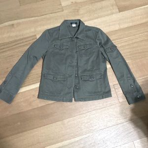 Women’s J. Crew Utility/Army Jacket. 100% cotton. Size petite small PS.